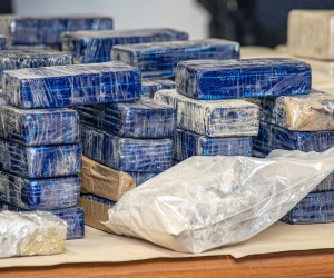 11.01.2022., Policijska postaja Vila Palma, Dubrovnik - Konferencija za medije povodom nnajvece zapljene heroina u Hrvatskoj ikad: U Luci Ploce zaplijenili su 220 kilograma heroina i 62 kilograma kokaina.
Photo: Grgo Jelavic/PIXSELL Photo: Grgo Jelavic/PIXSELL