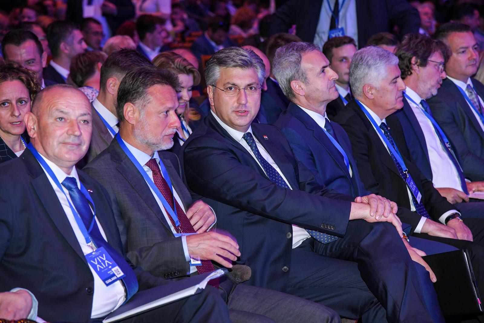 11.06.2022.., Zagreb - 19. Opci sabor HDZ-a. Andrej Plenkovic; Gordan Jandrokovic; Manfred Weber Photo: Josip Regovic/PIXSELL