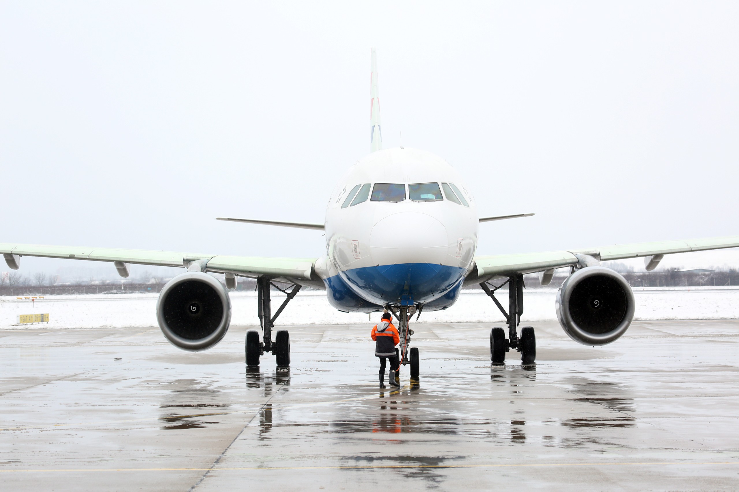 13.02.2018., Velika Gorica - Zrakoplov prijevoznika Croatia Airlines, Airbus A320, u medjunarodnoj zracnoj luci Franjo Tudjman."nPhoto: Borna Filic/PIXSELL