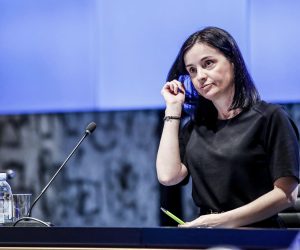 14.04.2022., Zagreb - U Nacionalnoj i sveucilisnoj knjiznici odrzano je predstavljanje natjecaja sufinanciranih iz Nacionalnog programa oporavka i otpornosti, ukupne vrijednosti preko 1,6 milijardi kuna, u okviru poziva Financiranje provedbe investicijskih projekata koji se odnose na manje dijelove sustava javne vodoopskrbe i javne odvodnje otpadnih voda i poziva Izgradnja i opremanje logisticko-distributivnih centara za voce i povrce. Ministrica poljoprivrede Marija Vuckovic   Photo: Slavko Midzor/PIXSELL