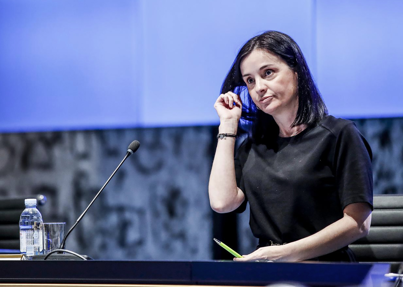 14.04.2022., Zagreb - U Nacionalnoj i sveucilisnoj knjiznici odrzano je predstavljanje natjecaja sufinanciranih iz Nacionalnog programa oporavka i otpornosti, ukupne vrijednosti preko 1,6 milijardi kuna, u okviru poziva Financiranje provedbe investicijskih projekata koji se odnose na manje dijelove sustava javne vodoopskrbe i javne odvodnje otpadnih voda i poziva Izgradnja i opremanje logisticko-distributivnih centara za voce i povrce. Ministrica poljoprivrede Marija Vuckovic   Photo: Slavko Midzor/PIXSELL