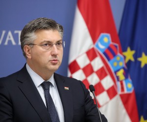 14.11.2020., Zagreb - Konferencija za medije premijera Andreja Plenkovica u Banskim dvorima povodom rasta kreditnog rejtinga. rPhoto: Goran Stanzl/PIXSELL