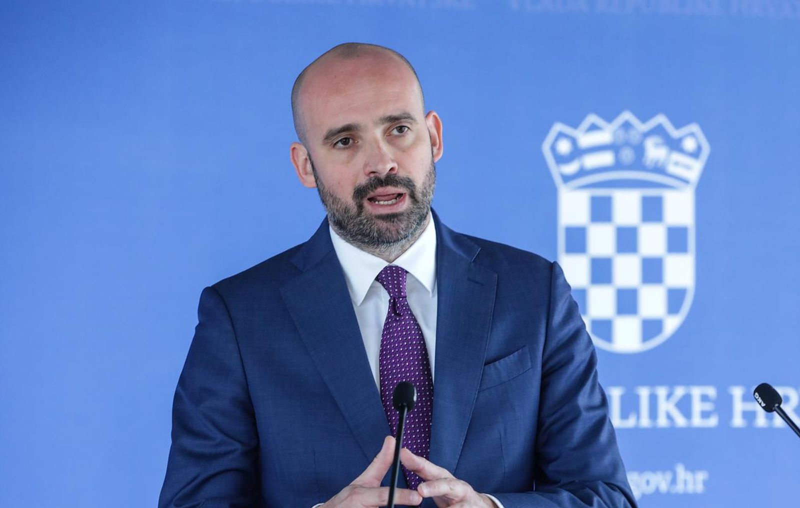 15.06.2022., Zagreb - Ministar prostornoga uredjenja, graditeljstva i drzavne imovine Ivan Paladina dao je izajvu medijima nakon sjednice Vlade Republike Hrvatske u Nacionalnoj i sveucilisnoj knjiznici.   Photo: Robert Anic/PIXSELL