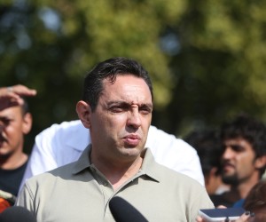 15.09.2015.,Horgos, Srbija - Veliki broj izbjeglica iz Sirije i ostalih zemalja ostao je zadrzan na granicnom prijelazu Horgos izmedju Srbije i Madjarske. rPhoto: Marko Mrkonjic/PIXSELL