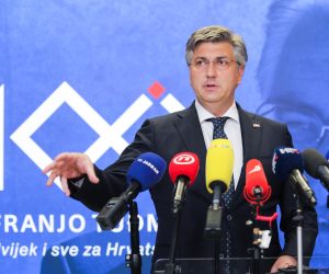 16.05.2022., Zagreb - Predsjednik Vlade RH i HDZ-a Andrej Plenkovic dao je izjavu medijima nakon zajednicke sjednice Predsjednistva i Nacionalnog vijeca HDZ-a u sredisnjici stranke na Trgu zrtava fasizma. Photo: Tomislav Miletic/PIXSELL