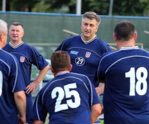 17.06.2018., Zagreb - Proslava 29. obljetnice osnutka HDZ-a u prostorijama NK Jarun. U sklopu proslave odigrana je i tradicionalna nogometna utakmica. Andrej Plenkovic. "n Photo: Jurica Galoic/PIXSELL