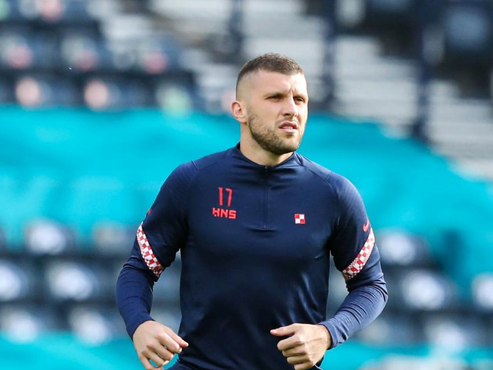 17.06.2021., Hampden Park, Glasgow, Skotska - UEFA Europsko prvenstvo 2020, trening Hrvatske nogometne reprezentacije dan uoci utakmice 2. kola, skupine D protiv Ceske. Ante Rebic. rPhoto: Luka Stanzl/PIXSELL