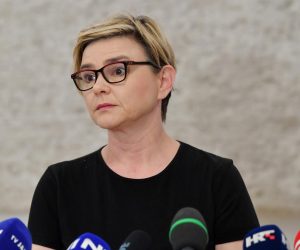 27.04.2022., Zagreb - Sabor, izjava za medije Sandre Bencic oko situacije sa ulaskom Finske u NATO. 
 Photo: Marko Lukunic/PIXSELL