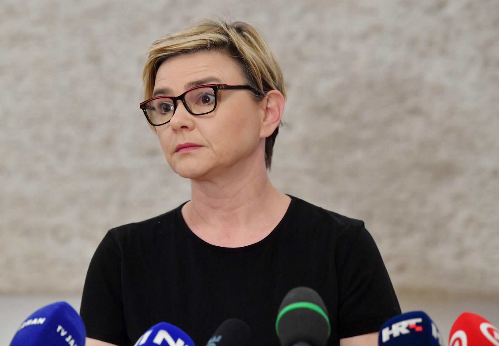 27.04.2022., Zagreb - Sabor, izjava za medije Sandre Bencic oko situacije sa ulaskom Finske u NATO. 
 Photo: Marko Lukunic/PIXSELL