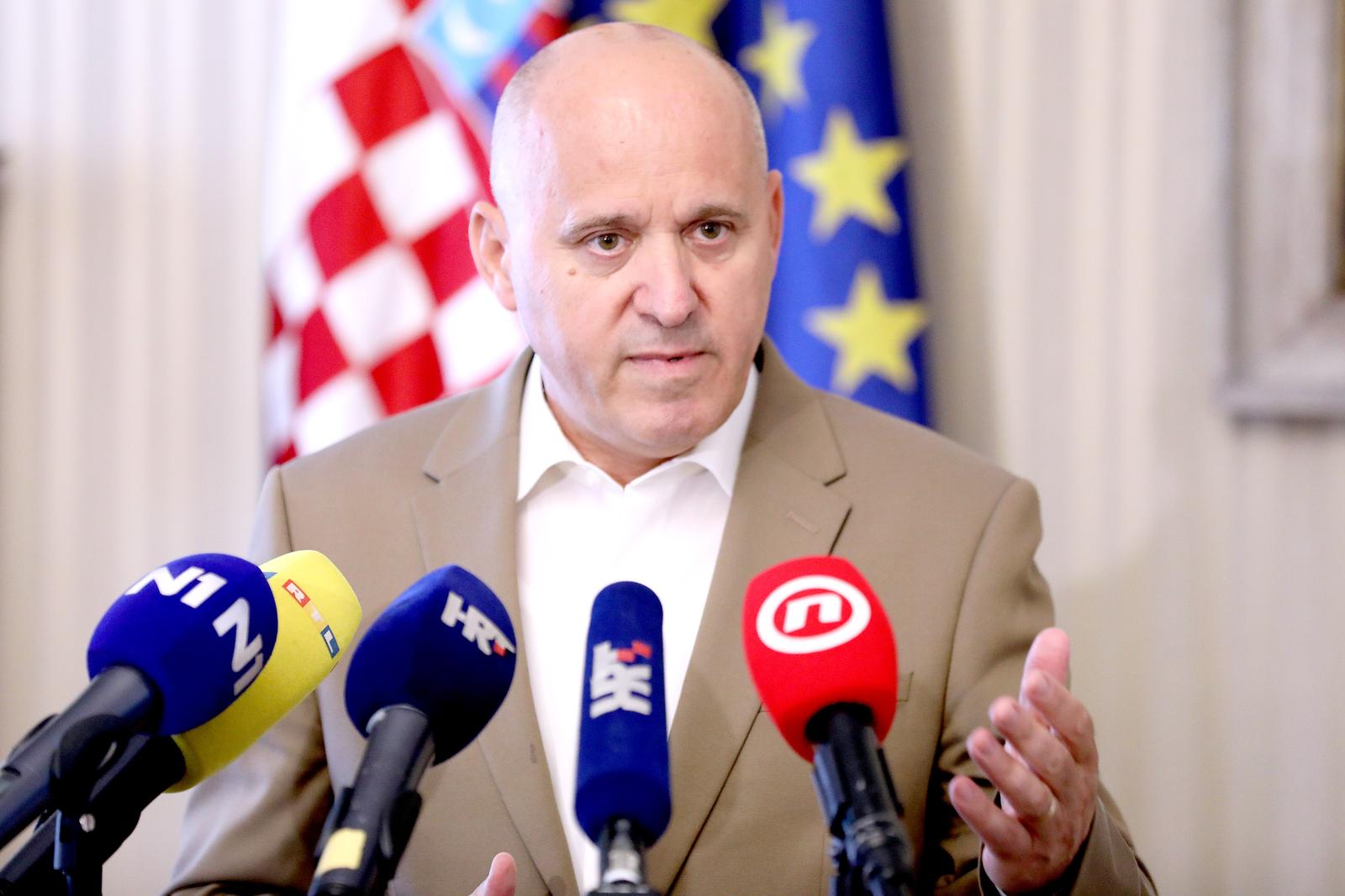 28.06.2022., Zagreb - U Banskim dvorima odrzan je redoviti sastanak vladajuce koalicije. Nakon sastanaka medijima se obratio Branko Bacic. Photo: Patrik Macek/PIXSELL