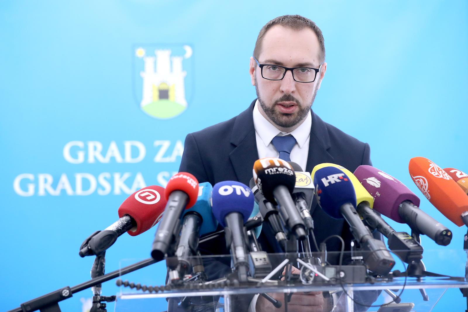 31.05.2022., Zagreb - Gradonacelnik Zagreba Tomislav Tomasevic odrzao je konferenciju za medije u Staro gradskoj vijecnici nakon svecanost dodjele javnih priznanja Grada Zagreba i Nagrada Zagrepcanka godine povodom Dana Grada Zagreba.   Photo: Patrik Macek/PIXSELL