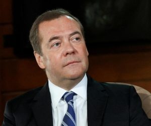 FILE PHOTO: Deputy Chairman of Russia's Security Council Dmitry Medvedev gives an interview at the Gorki state residence outside Moscow, Russia January 25, 2022. Picture taken January 25, 2022. Sputnik/Yulia Zyryanova/Pool via REUTERS ATTENTION EDITORS - THIS IMAGE WAS PROVIDED BY A THIRD PARTY./File Photo Photo: SPUTNIK/REUTERS