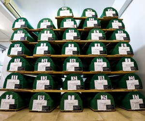 05.07.2019., Visoko, Bosna i Hercegovina - rTabuti s posmrtnim ostatcima 33 zrtve genocida u Srebrenici spremni su za kolektivnu dzenazu u Srebrenici. Najstarija osoba ciji ce posmrtni ostatci biti ukopani u 2019. godini je Saha Cvrk koja je imala 82 godine, a najmladja zrtva Osman Cvrk koji je imao 16 godina.rPhoto: Armin Durgut/PIXSELL