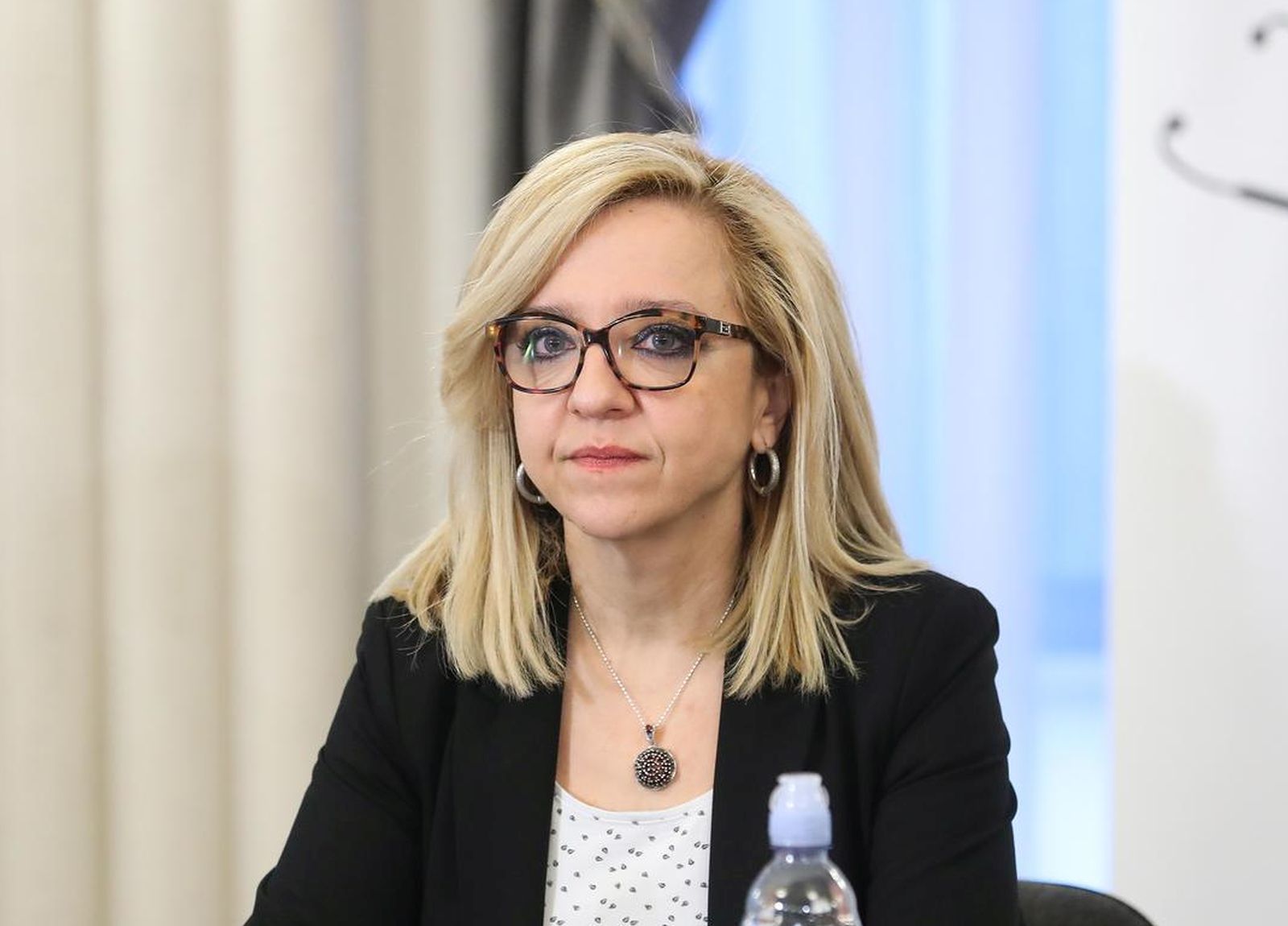 07.03.2022., Zagreb - U Novinarskom domu Koordinacija hrvatske obiteljske medicine (KoHOM) organizirala je okrugli stol na temu "Aktualna situacija u sektoru obiteljske medicine s naglaskom na najavljenu izmjenu Zakona o zdravstvenoj zastiti u dijelu koji se tice primarne zdravstvene zastite". Natasa Ban Toskic. Photo: Luka Stanzl/PIXSELL