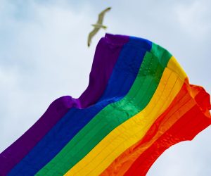 08.07.2022., Split - Podizanje Pride zastave kao najava Split Pridea. U Splitu se 17.07. odrzava jedanaesta splitska Povorka ponosa, odnosno Split Pride. Photo: Milan Sabic/PIXSELL