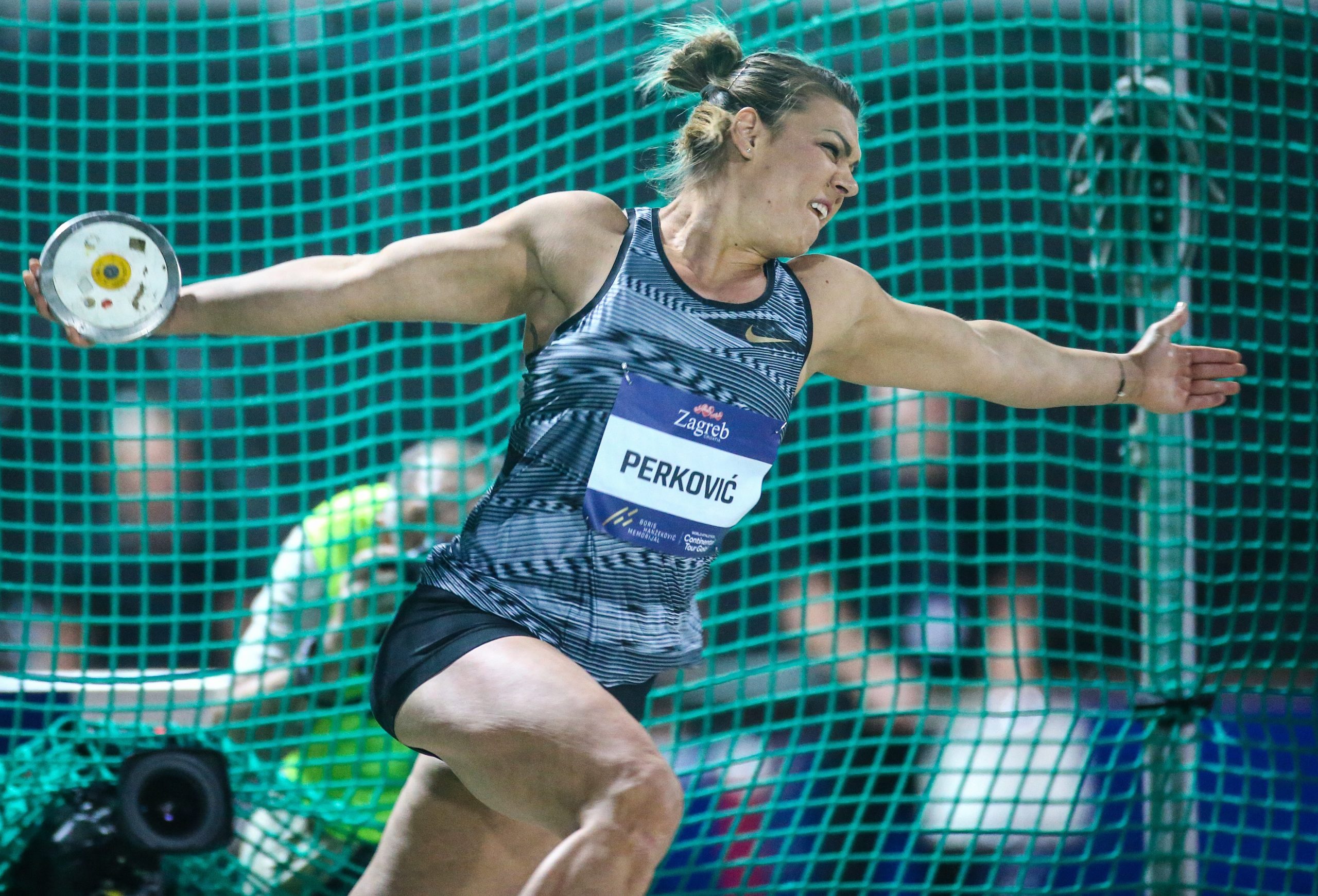 14.09.2021., SRC Mladost, Zagreb - World athletics Continental Tour Gold 2021., 71. Boris Hanzekovic memorijal. Sandra Perkovic rPhoto: Matija Habljak/PIXSELL