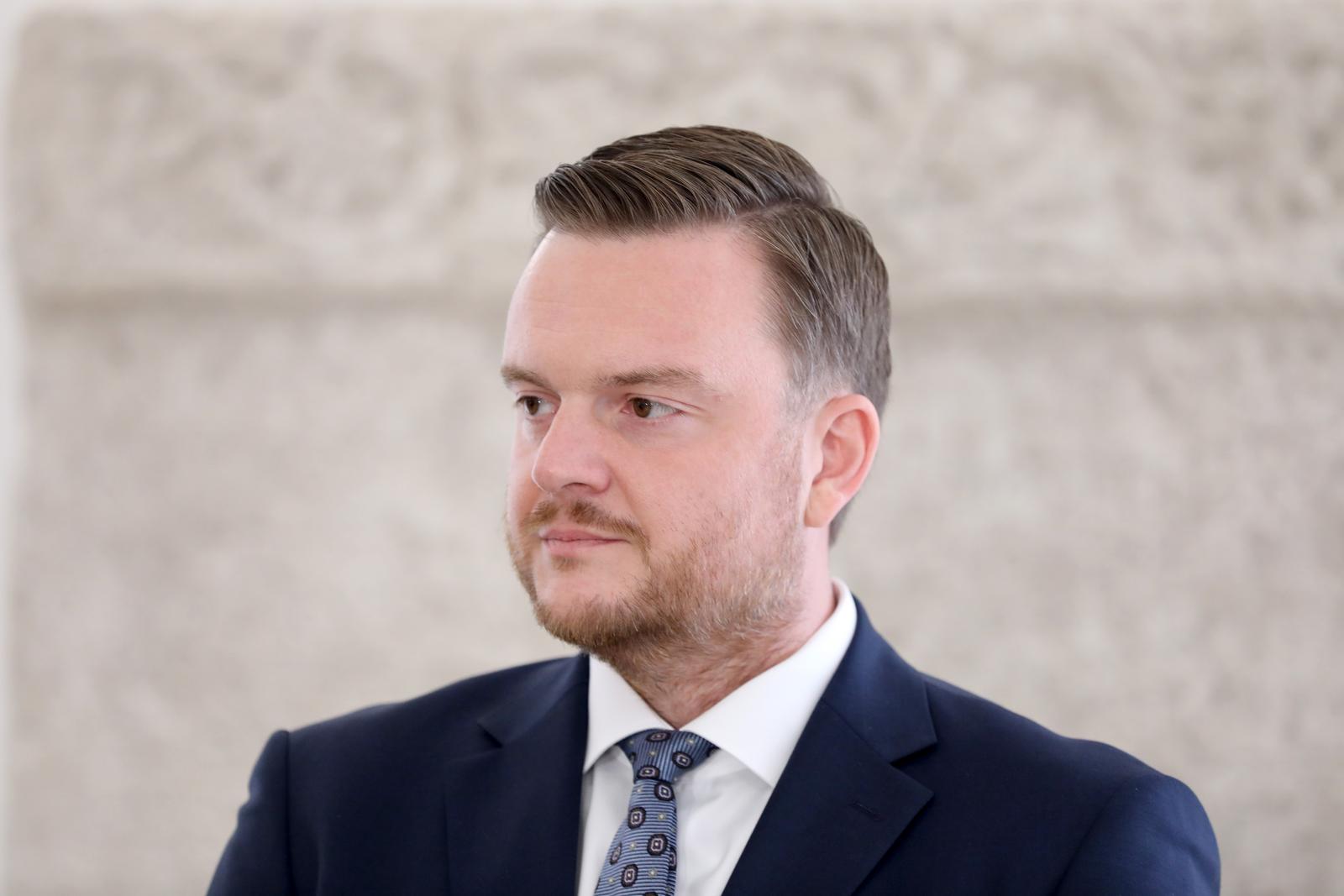 15.07.2022., Zagreb - Ministar financija Marko Primorac odrzao je konferenciju za medije u Hrvatskom saboru nakon sto su ga saborski zastupnici potvrdili za novog ministra. Photo: Patrik Macek/PIXSELL