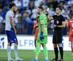 16.07.2022., stadion Gradski vrt, Osijek - SuperSport HNL, 01. kolo, NK Osijek - HNK Gorica. Dion Drena Beljo, Ivan Banic, Ante Culjak Photo: Davor Javorovic/PIXSELL