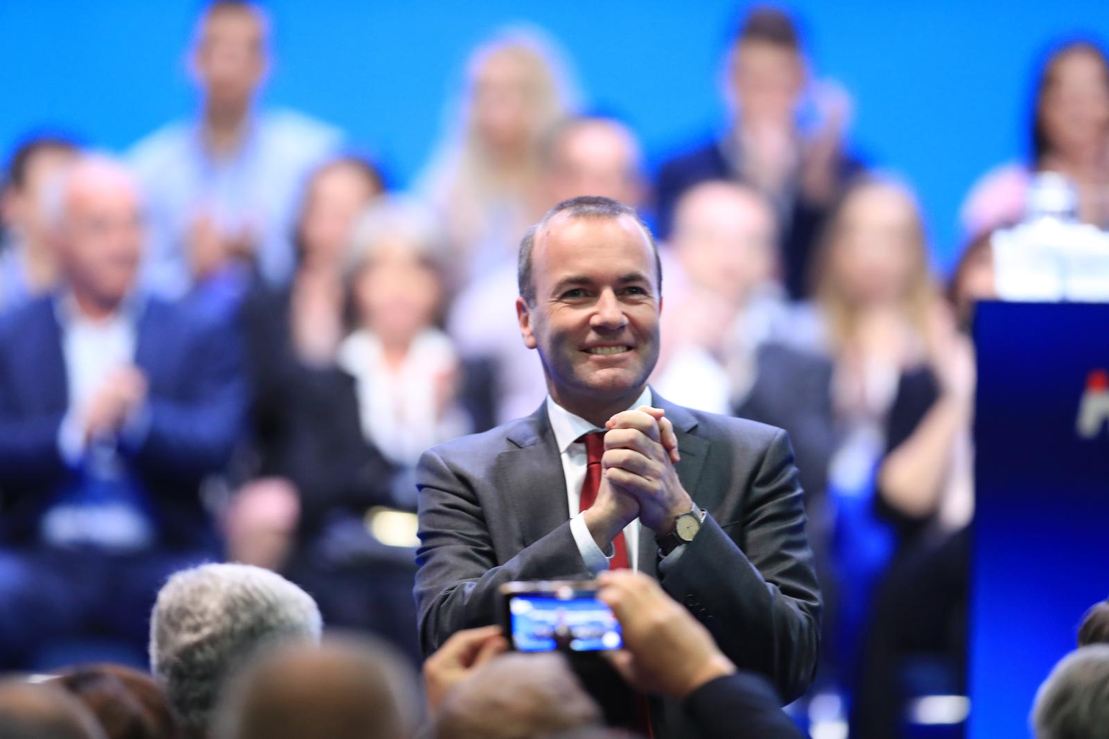 18.05.2019., Kosarkaski centar Drazen Petrovic, Zagreb - Sredisnji predizborni skup Hrvatske demokratske zajednice za izbore za Europski parlament. Manfred Weber. rPhoto: Slavko Midzor/PIXSELL