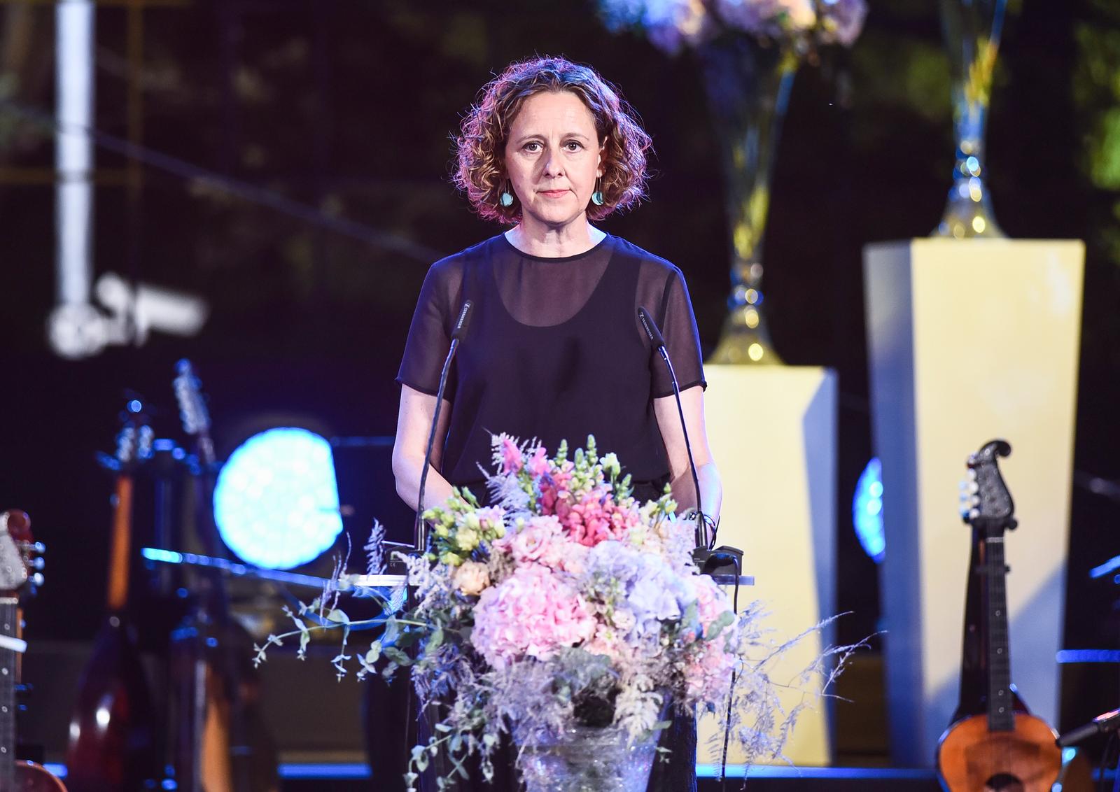 19.6.2022., Zagreb - Dodjela nagrade Vladimir Nazor za najbolja umjetnicka ostvarenja u 2021. Ministrica kulture Nina Obuljen Korzinek. Photo: Neva Zganec/PIXSELL