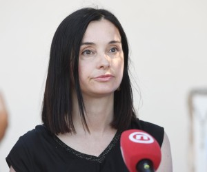 20.07.2022., Vodice - Nakon obilaska opozarenoga podrucja ministrica poljoprivrede Marija Vuckovic dala je izjavu za medije.
 Photo: Hrvoje Jelavic/PIXSELL