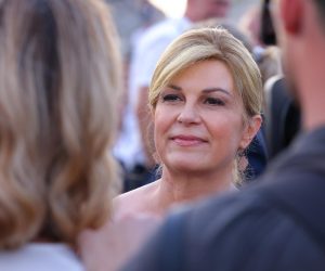 26.07.2022., Komarna - Sluzbeno otvorenje Peljeskog mosta. Kolinda Grabar Kitarovic.  Photo: Miroslav Lelas/PIXSELL