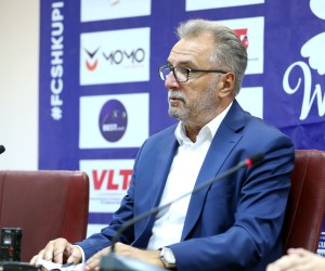 26.07.2022., Nacionalna Arena Todor Proeski, Skopje, Sjeverna Makedonija - Druga utakmica 2. pretkola UEFA Lige prvaka FC Shkupi 1927 - GNK Dinamo. Konferencija trenera GNK Dinama Ante Cacica. Photo: Luka Stanzl/PIXSELL