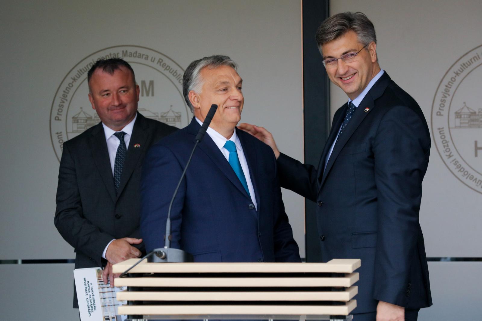 28.11.2019., Osijek - Otvorenje ucenickog doma u sklopu Prosvjetno-kulturnog centra Madjara u Osijeku. Predsjednik Vlade Madjarske Viktor Orban, predsjednik Vlade RH Andrej Plenkovic Photo: Dubravka Petric/PIXSELL