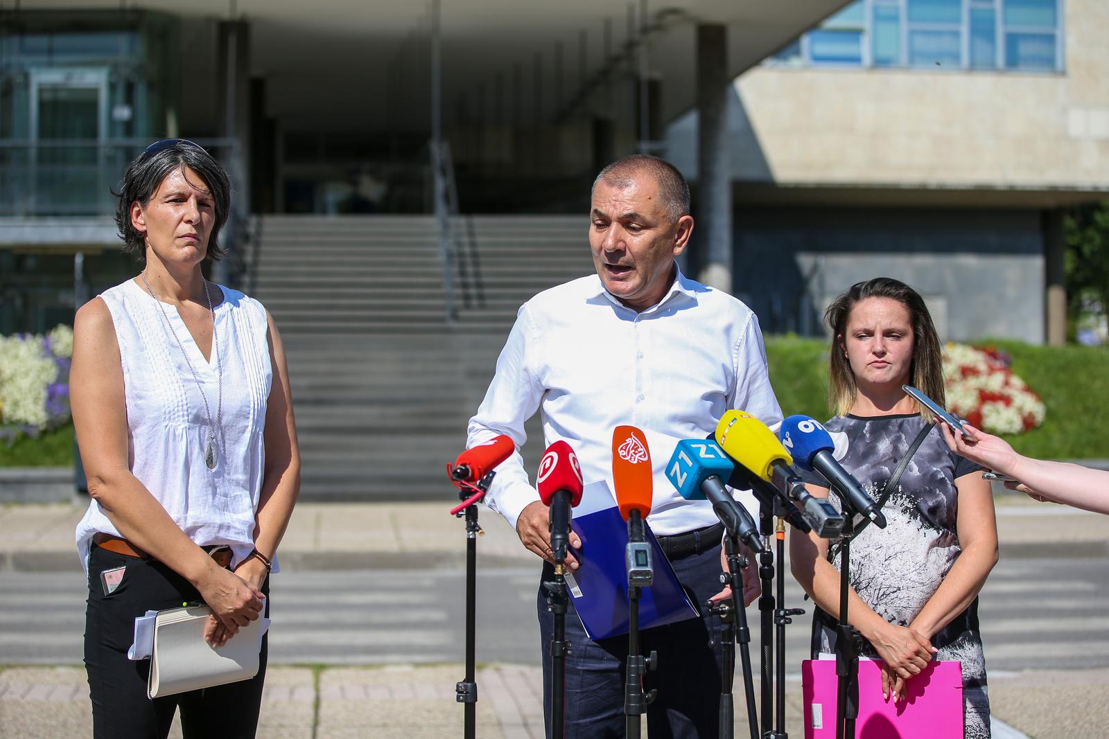 29.07.2022., Zagreb - Konferenciju za medije na kojoj govori kordinatorica GI "U djeci je buducnost" Dunja Jelec zajedno s  Ivicom Lovricem. Photo: Matija Habljak/PIXSELL