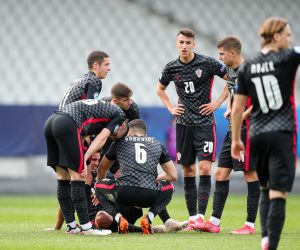 31.05.2021., stadion Ljudski vrt, Maribor, Slovenija - UEFA Europsko U21 prvenstvo, cetvrtfinale, Spanjolska - Hrvatska. Domagoj Bradaric, Bartol Franjic Luka Ivanusec, Nikola Moro, Josko Gvardiol, Petar Musa, Hrvoje Babec Photo: Sanjin Strukic/PIXSELL