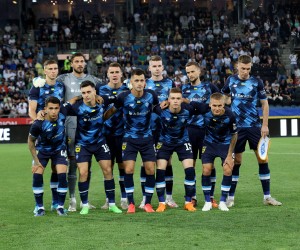 SOCCER - UEFA CL, Sturm vs Dynamo GRAZ,AUSTRIA,09.AUG.22 - SOCCER - UEFA Champions League, qualification, SK Sturm Graz vs FC Dynamo Kyiv. Image shows the team of Kyiv. PUBLICATIONxNOTxINxAUTxSUIxSWE GEPAxpictures/xHansxOberlaender