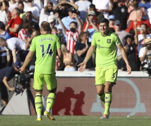 August 13, 2022, London, United Kingdom: London, England, 13th August 2022. Harry Maguire of Manchester United reacts during the Premier League match at Brentford Community Stadium, London. (Credit Image: © Paul Terry/CSM via ZUMA Press Wire) (Cal Sport Media via AP Images)