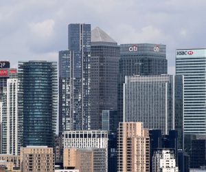 epa10093845 London's financial district at Canary Wharf in London, Britain, 27 July 2022. The International's Monetary Fund (IMF) has warned the world is facing a global recession.  The Washington based fund described the global outlook as 'gloomy and uncertain'. Britain will suffer the slowest growth of all G7 nations in 2023, the IMF said.  EPA/ANDY RAIN
