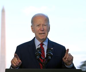 epa10102243 US President Joe Biden speaks during a briefing about a 'successful' counterterrorism operation that killed Al-Qaeda chief Ayman al-Zawahiri, from the Blue Room balcony of the White House, in Washington, DC, USA, 01 August 2022.  EPA/JIM WATSON / POOL
