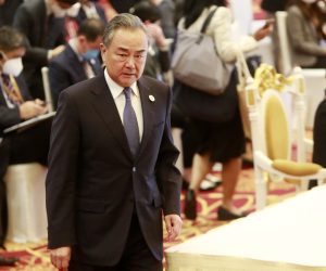epa10104958 Chinese Foreign Minister Wang Yi (C) attends the ASEAN-China Ministerial Meeting at a hotel in Phnom Penh, Cambodia, 04 August 2022. Cambodia is hosting the 55th ASEAN Foreign Ministers' Meeting (AMM) and related meetings from 31 July to 06 August 2022.  EPA/KITH SEREY