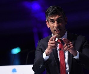 epa10107797 Former British Chancellor of the Exchequer and Tory leadership candidate Rishi Sunak at the Conservative Party leadership election hustings at the Eastbourne Winter Gardens, Britain, 05 August 2022. This event is the fourth of twelve hustings which will take place all around the UK attended by Tory Party members who will vote for the new leader that will be announced on the 05 September 2022.  EPA/ANDY RAIN