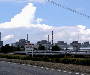 epa10110513 A still image taken a handout video provided  by the Russian Defence Ministry's press service shows a general view of the Zaporizhzhia Nuclear Power Station (ZNPP) in Enerhodar, southeastern Ukraine, 07 August 2022. The administration of Russian-controlled Enerhodar said that Ukrainian forces "launched a strike using a 220-mm Uragan MLRS rocket" towards the ZNPP and that it had "managed to open up and release fragmentation submunitions" while approaching, whereas Ukrainian state-owned plant operator Energatom stated that the Russian forces on 06 August "fired rockets at the site of the Zaporizhzhya nuclear power plant and the city of Energodar" hitting next to the ZNPP's facility where spent nuclear fuel is stored. Zaporizhzhia NPP with six power units is the largest nuclear power plant in Europe and was seized by Russian forces early in March 2022. Russian troops on 24 February entered Ukrainian territory, starting an armed conflict that has provoked destruction and a humanitarian crisis.  EPA/RUSSIAN EMERGENCIES MINISTRY HANDOUT  HANDOUT EDITORIAL USE ONLY/NO SALES