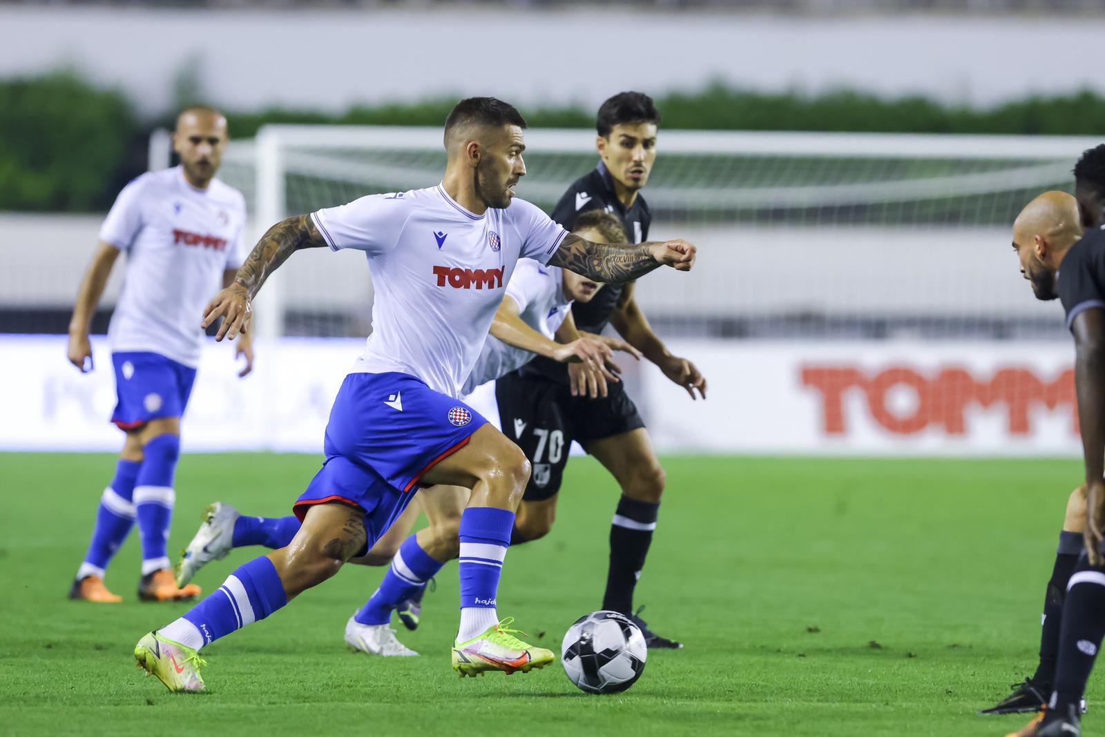 04.08.2022., stadion Poljud, Split - Prva utakmica 3. pretkola UEFA Konferencijske lige HNK Hajduk - Vitoria SC. Marko Livaja.
  Photo: Miroslav Lelas/PIXSELL