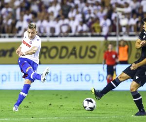 04.08.2022., stadion Poljud, Split - Prva utakmica 3. pretkola UEFA Konferencijske lige HNK Hajduk - Vitoria SC.
   Photo: Miroslav Lelas/PIXSELL