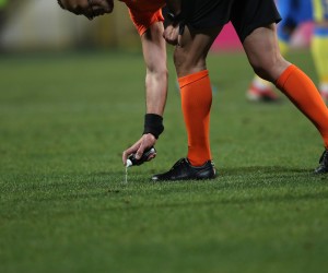 04.12.2019., SRC Zapresic, Zapresic - Utakmica cetvrtfinala hrvatskog nogometnog kupa, NK Inter Zapresic - NK Osijek. Sudac Ivan Bebek Photo: Luka Stanzl/PIXSELL