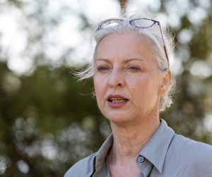 06.06.2022., Pula - Na Lungo Mare ispred mjesta gdje se planira gradit hotel odrzana je konferencija za medije Mozemo! Pula. Tema konferencije bila je problemi gradjanske inicijative prikupljanja potpisa za referendum Lungomare. Dusica Radojcic Photo: Srecko Niketic/PIXSELL