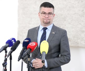 07.07.2022., Zagreb - Na konferenciji za medije odrzanoj u Saboru o slucaju bivseg ministra Tolusica govorio je zastupnik Domagoj Hajdukovic. Photo: Patrik Macek/PIXSELL