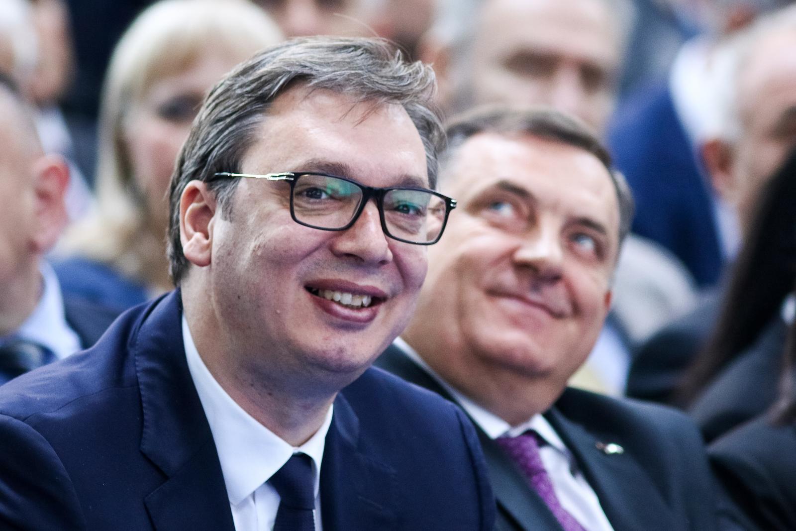 09.04.2019., Mostar, Bosna i Hercegovina - Svecana ceremonija otvaranja 22. medjunarodnog sajma gospodarstva - Mostar 2019. Predsjednik Republike Srbije Aleksandar Vucic.rPhoto: Armin Durgut/PIXSELL