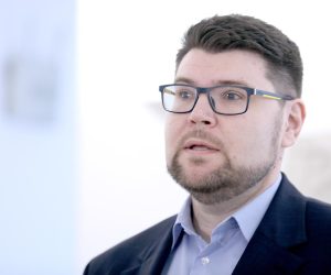 15.06.2022., Zagreb - Na konferenciji za medije odrzanoj u Saboru o napadu na bivsu zastupnicu Vesna Skulic govorio je predsjednik SDP- Pedja Grbin. Photo: Patrik Macek/PIXSELL