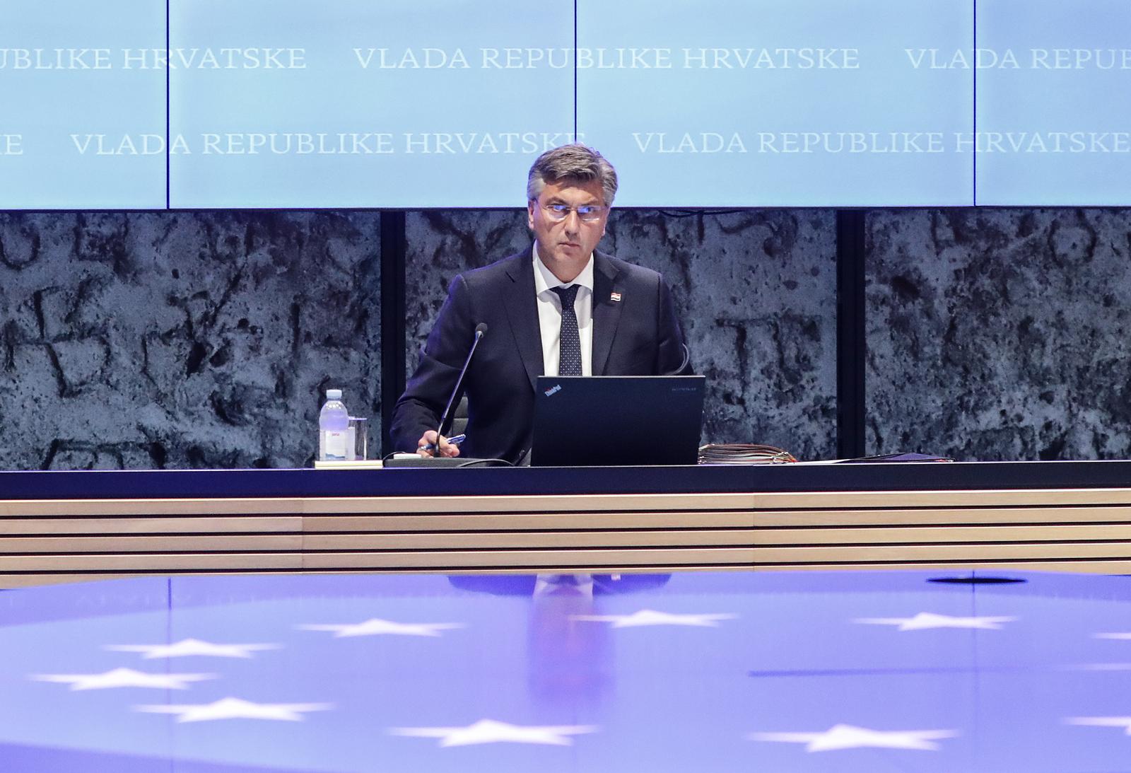 18.08.2022., Zagreb - U Nacionalnoj i sveucilisnoj knjiznici odrzana je sjednica Vlade Republike Hrvatske. Predsjednik Vlade Andrej Plenkovic Photo: Robert Anic/PIXSELL