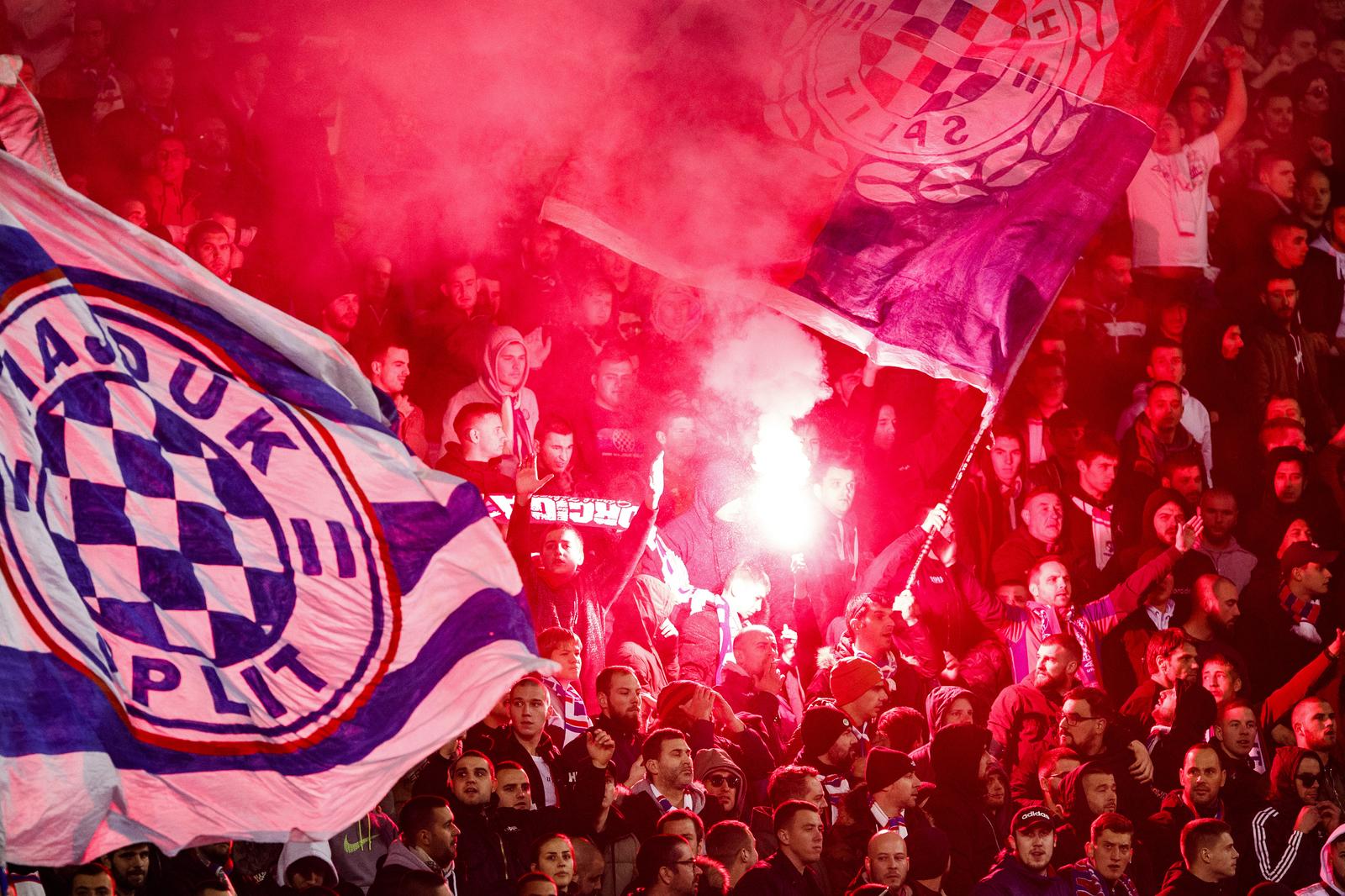 19.12.2021., stadion Poljud, Split - Hrvatski Telekom Prva liga, 20. kolo, HNK Hajduk - NK Osijek. Navijaci Hajduka, Torcida. Photo: Milan Sabic/PIXSELL