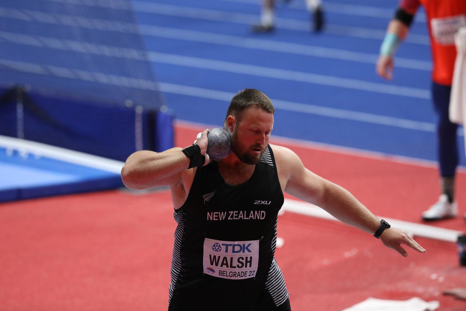 19, March, 2022, Belgrade -   The second day of the World Athletics Indoor Championships to be held at the Stark Arena. Tomas Walsh (NZL). Photo: M.M./ATAImages

19, mart, 2022, Beograd - Drugi dan Svetskog atletskog dvoranskog prvenstva koje se odrzava u Stark areni. Photo: M.M./ATAImages Photo: M.M./PIXSELL