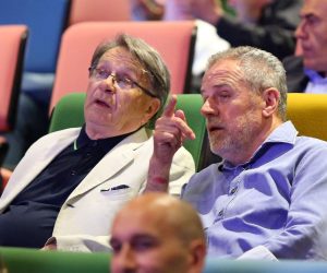 21.05.2018., Zagreb - U Kaptol boutique kinu premijerno je prikazan dokumentarni film Vatreni. Miroslav Ciro Blazevic, Milan Bandic "n Photo: Jurica Galoic/PIXSELL