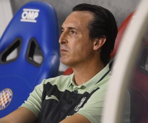 25.08.2022., stadion Poljud, Split - Uzvratna utakmica doigravanja za UEFA Konferencijsku Ligu, HNK Hajduk - Villarreal CF.Unai Emery
 Photo: Hrvoje Jelavic/PIXSELL