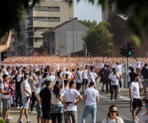 26.05.2022., Split - Korteo Torcide pred finale Hrvatskog nogometnog kupa HNK Hajduk - HNK Rijeka Photo: Miroslav Lelas/PIXSELL